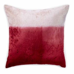 Red Tye Dye Tipped Pillows- Suede Accent